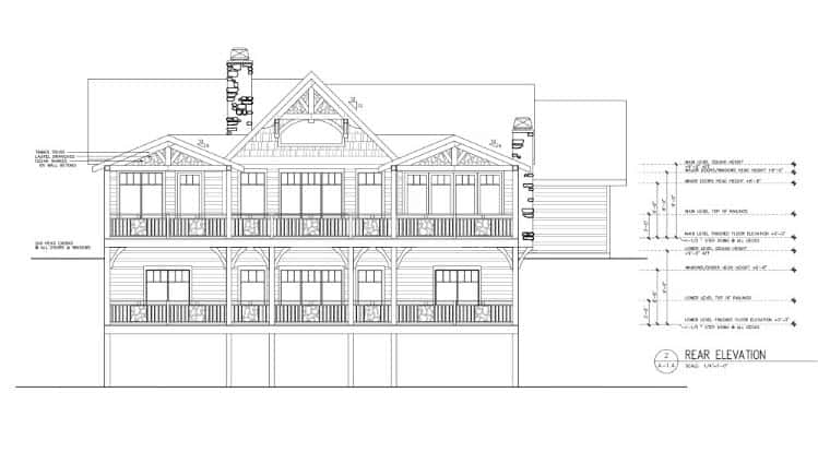 Plans Timber Frame and Post & Beam Home Construction Schrader House front Blue Ridge Post & Beam