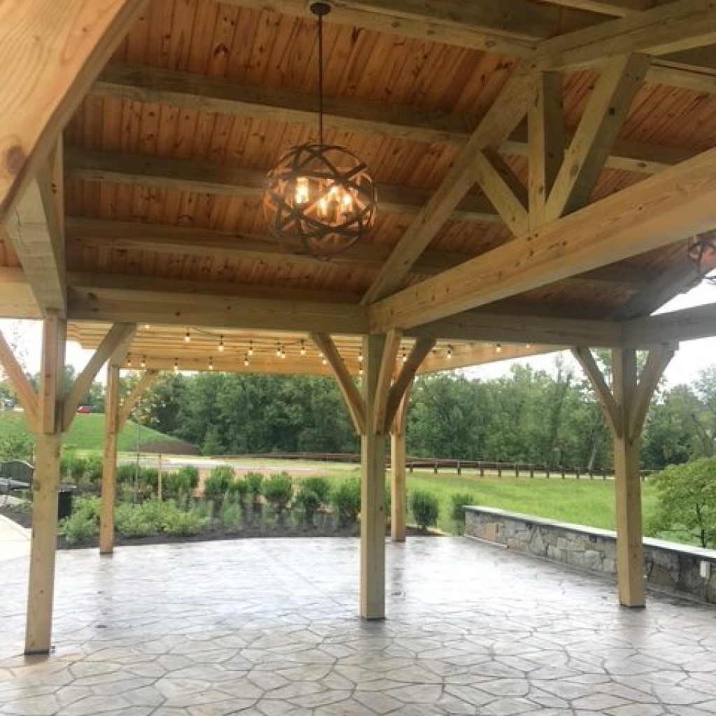 Open-air timber pavilion showcasing post and beam Waynesville NC craftsmanship